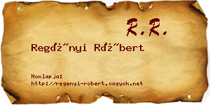Regényi Róbert névjegykártya