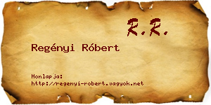 Regényi Róbert névjegykártya
